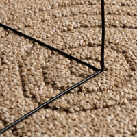 Produktbild för Områdesmattor Rund Moiré AGIRA Naturfärg Ø 120 CM Polyester