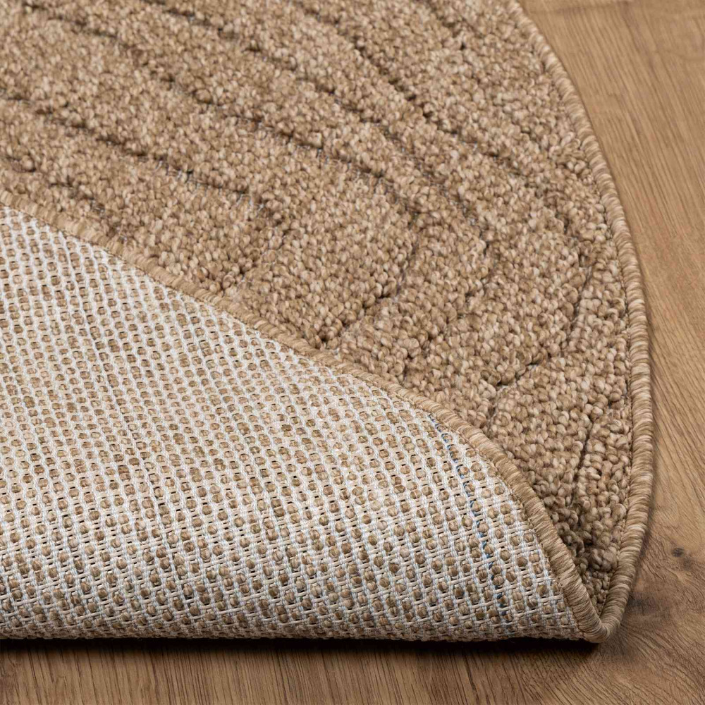 Produktbild för Områdesmattor Rund Moiré AGIRA Naturfärg Ø 160 CM Polyester