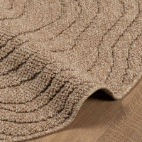 Produktbild för Områdesmattor Rund Moiré AGIRA Naturfärg Ø 160 CM Polyester