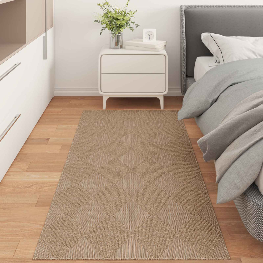 Produktbild för Områdesmattor Rektangulär AGIRA Naturfärg 200 x 80 cm Polyester