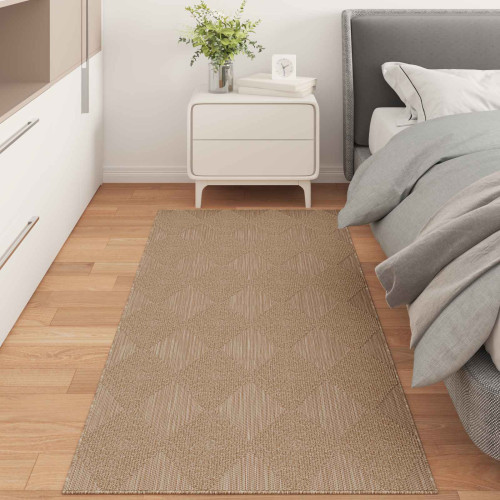 vidaXL Områdesmattor Rektangulär AGIRA Naturfärg 200 x 80 cm Polyester