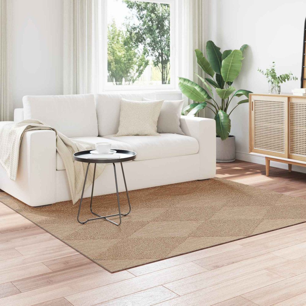 Produktbild för Områdesmattor Fyrkantig AGIRA Naturfärg 120 x 120 cm Polyester