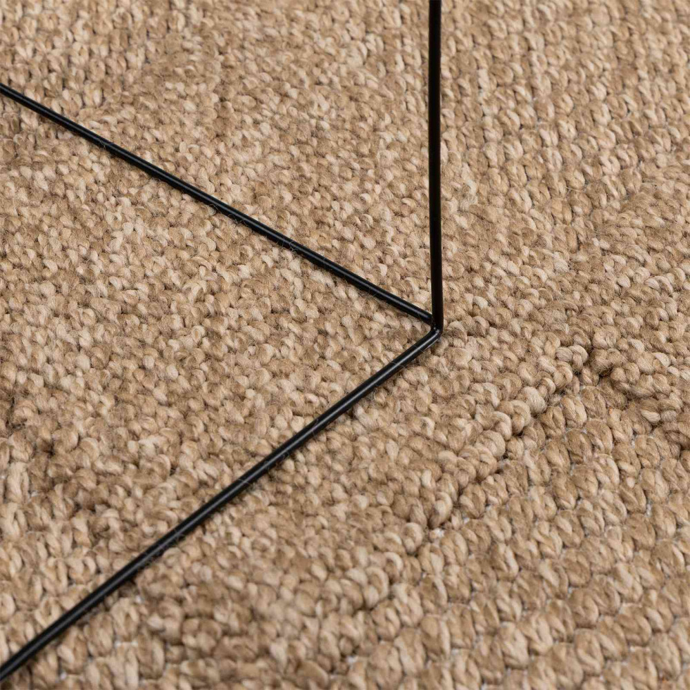 Produktbild för Områdesmattor Fyrkantig AGIRA Naturfärg 120 x 120 cm Polyester