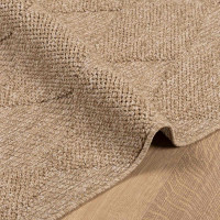 Produktbild för Områdesmattor Fyrkantig AGIRA Naturfärg 120 x 120 cm Polyester