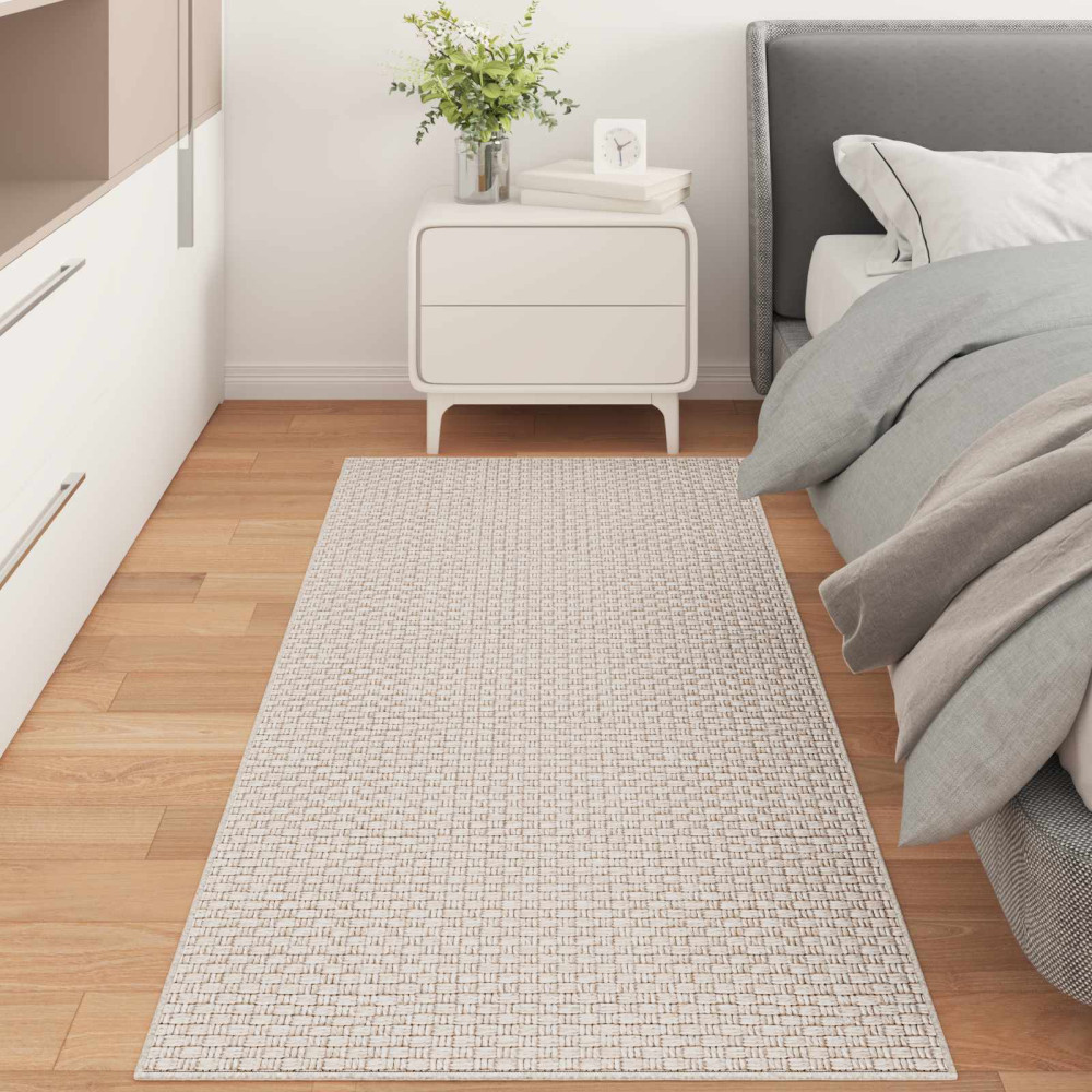 Produktbild för Områdesmattor Rektangulär FARO Kräm 150 x 80 cm Polyester