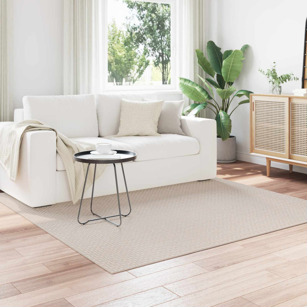 Produktbild för Områdesmattor Fyrkantig FARO Kräm 120 x 120 cm Polyester