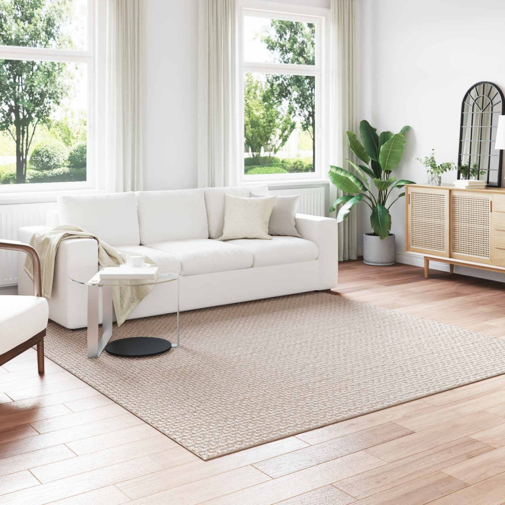 Produktbild för Områdesmattor Fyrkantig FARO Kräm 240 x 240 cm Polyester