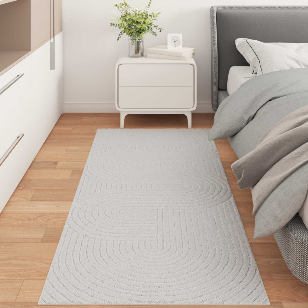 Produktbild för Områdesmattor Rektangulär PALMERAS Kräm 200 x 80 cm Polyester