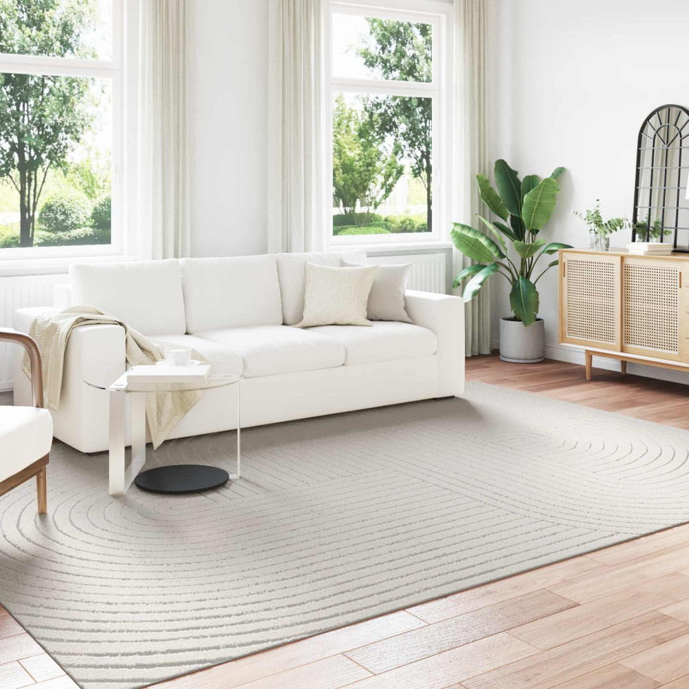 Produktbild för Områdesmattor Rektangulär PALMERAS Kräm 280 x 200 cm Polyester