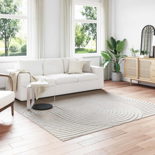 vidaXL Områdesmattor Fyrkantig PALMERAS Kräm 240 x 240 cm Polyester