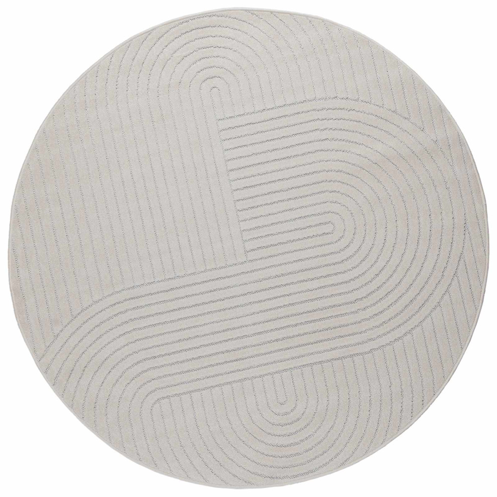 Produktbild för Områdesmattor Rund PALMERAS Kräm Ø 120 CM Polyester