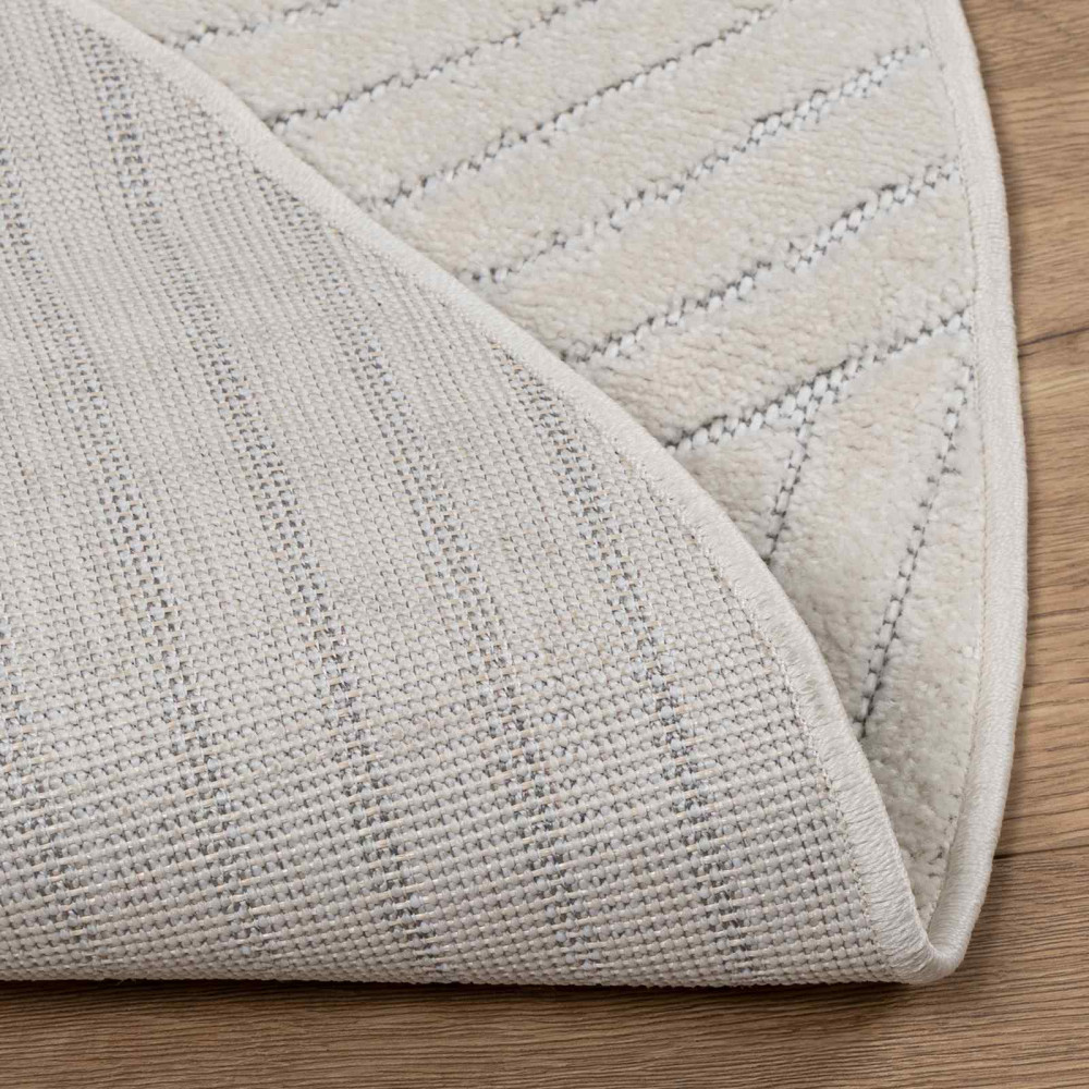 Produktbild för Områdesmattor Rund PALMERAS Kräm Ø 120 CM Polyester