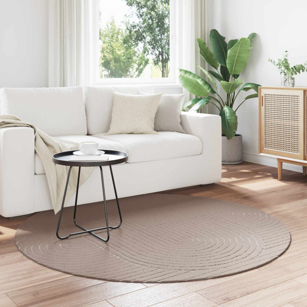 Produktbild för Områdesmattor Rund PALMERAS Beige Ø 120 CM Polyester