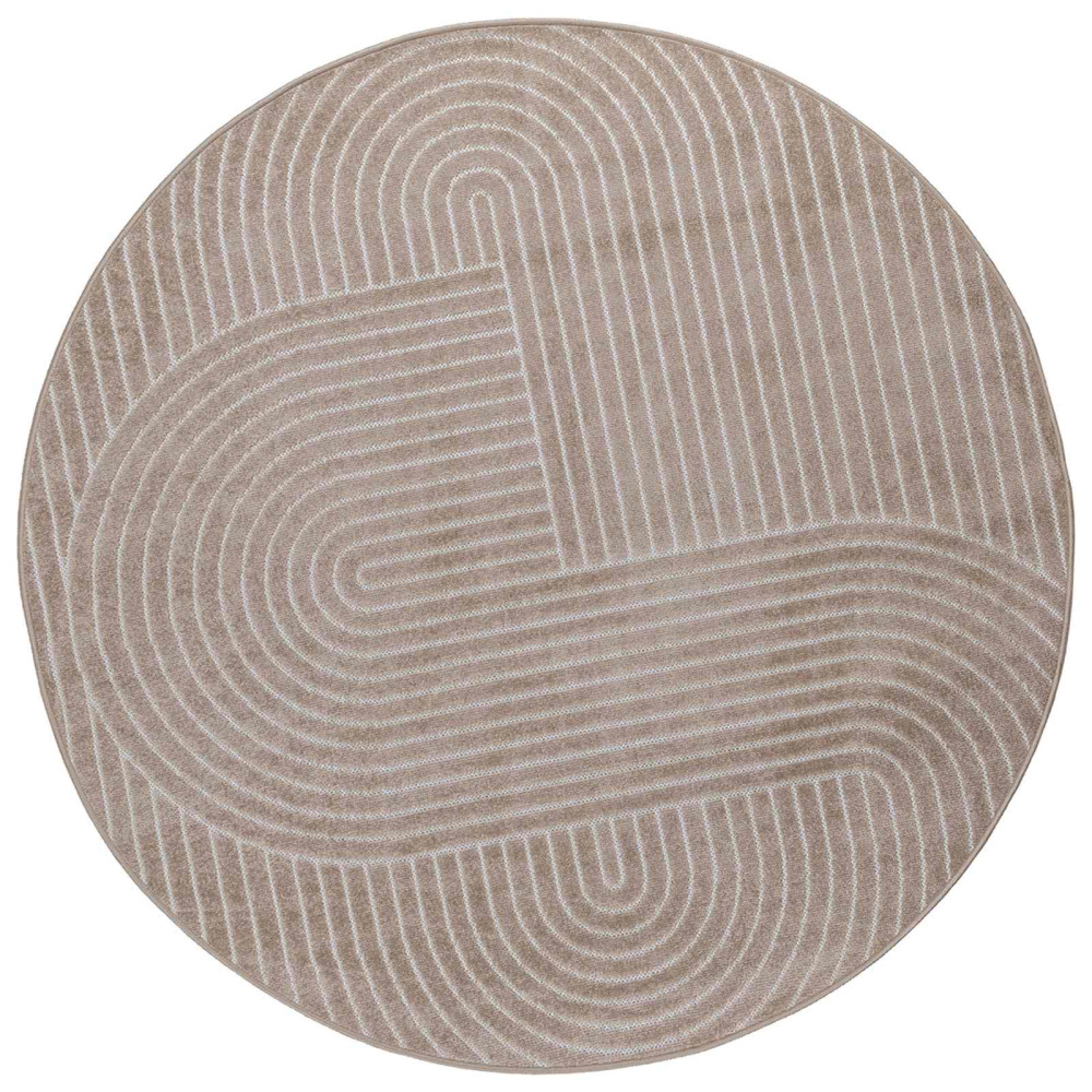Produktbild för Områdesmattor Rund PALMERAS Beige Ø 120 CM Polyester