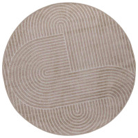 Produktbild för Områdesmattor Rund PALMERAS Beige Ø 120 CM Polyester