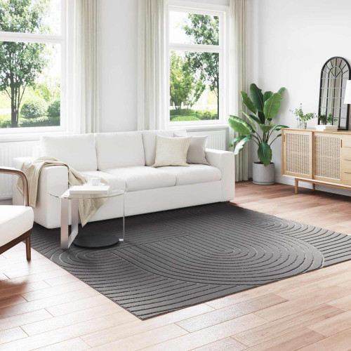 vidaXL Områdesmattor Fyrkantig PALMERAS Antracit 240 x 240 cm