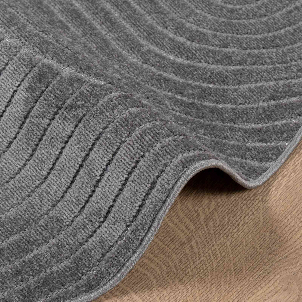 Produktbild för Områdesmattor Rund PALMERAS Antracit Ø 120 CM Polyester