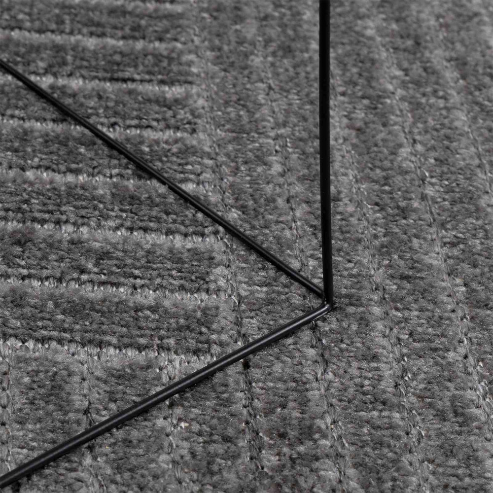 Produktbild för Områdesmattor Rund PALMERAS Antracit Ø 160 CM Polyester