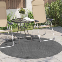 Produktbild för Områdesmattor Rund PALMERAS Antracit Ø 200 CM Polyester