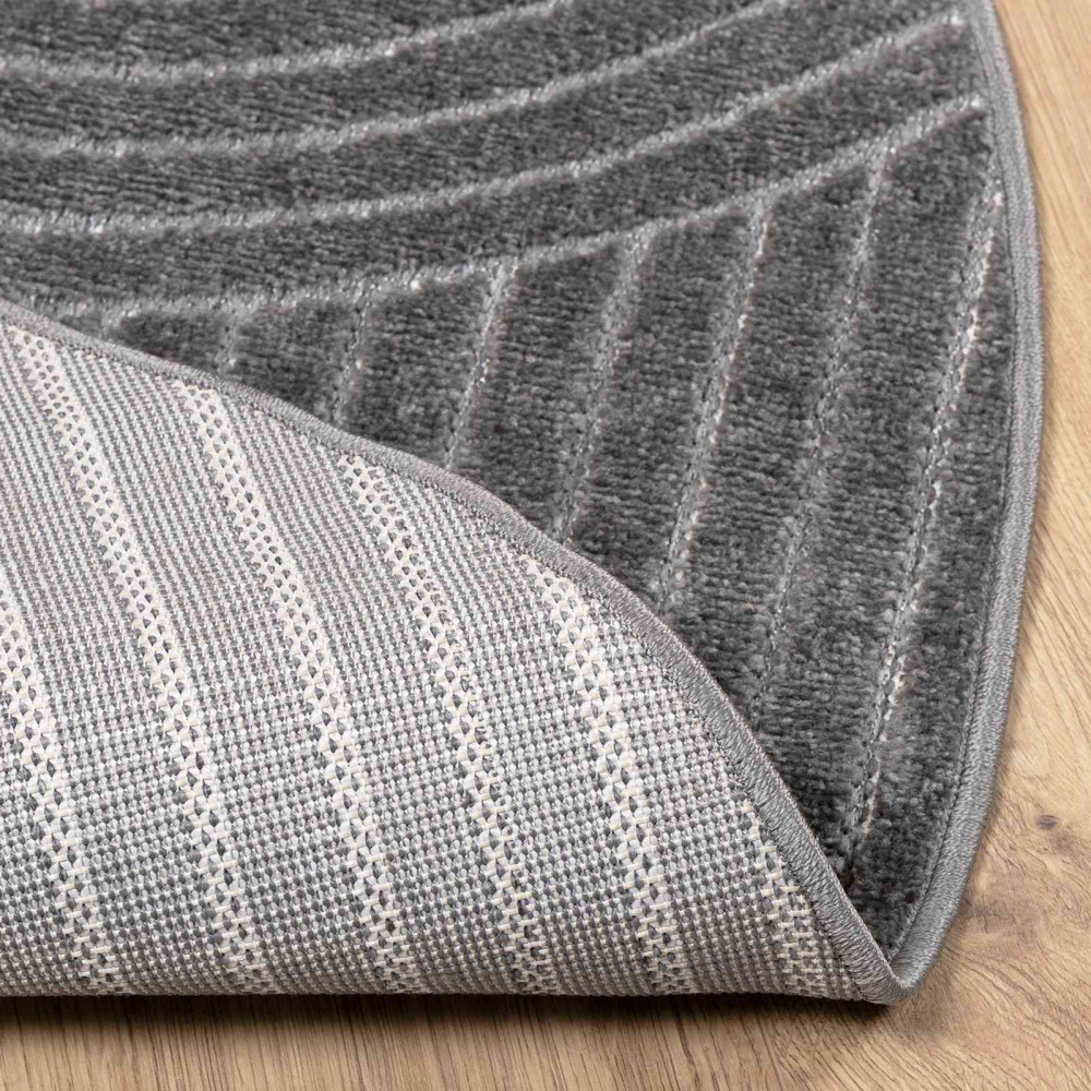Produktbild för Områdesmattor Rund PALMERAS Antracit Ø 200 CM Polyester