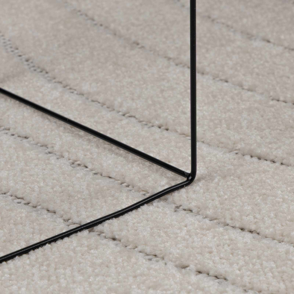 Produktbild för Områdesmattor Rektangulär PALMERAS Kräm 150 x 80 cm Polyester
