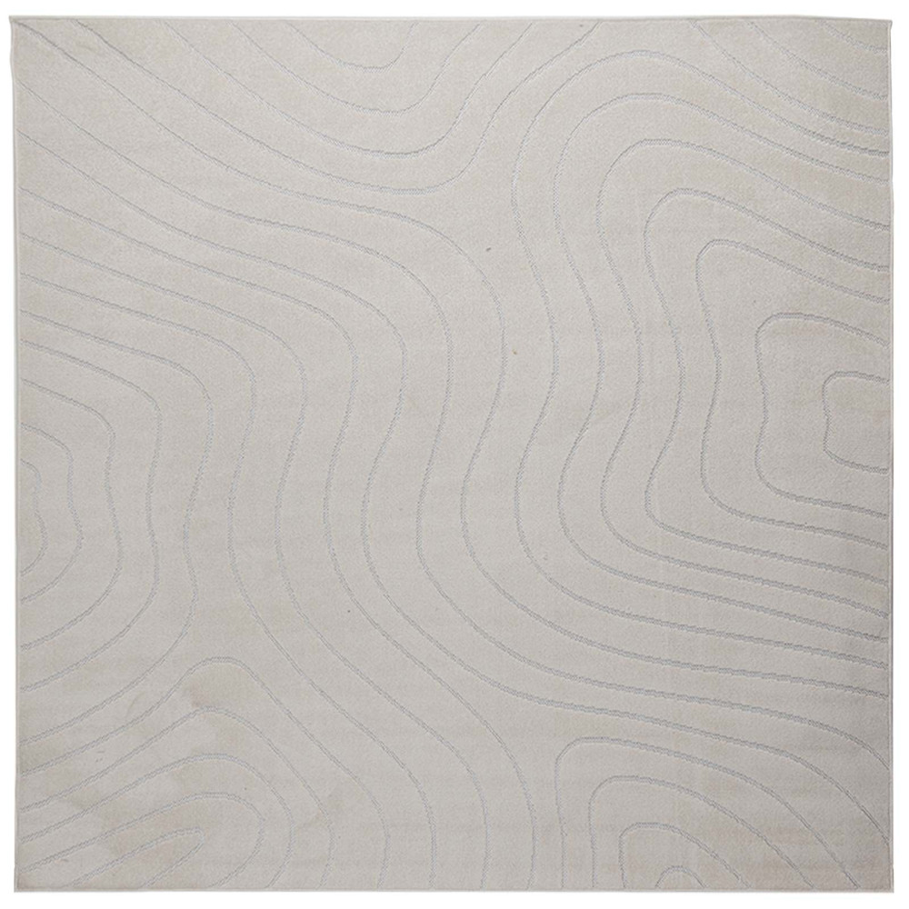 Produktbild för Områdesmattor Fyrkantig PALMERAS Kräm 120 x 120 cm Polyester
