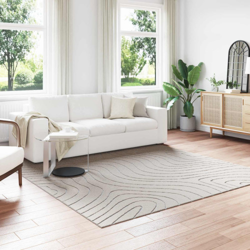 vidaXL Områdesmattor Fyrkantig PALMERAS Kräm 240 x 240 cm Polyester