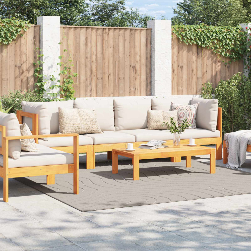 Produktbild för Områdesmattor Fyrkantig PALMERAS Kräm 240 x 240 cm Polyester