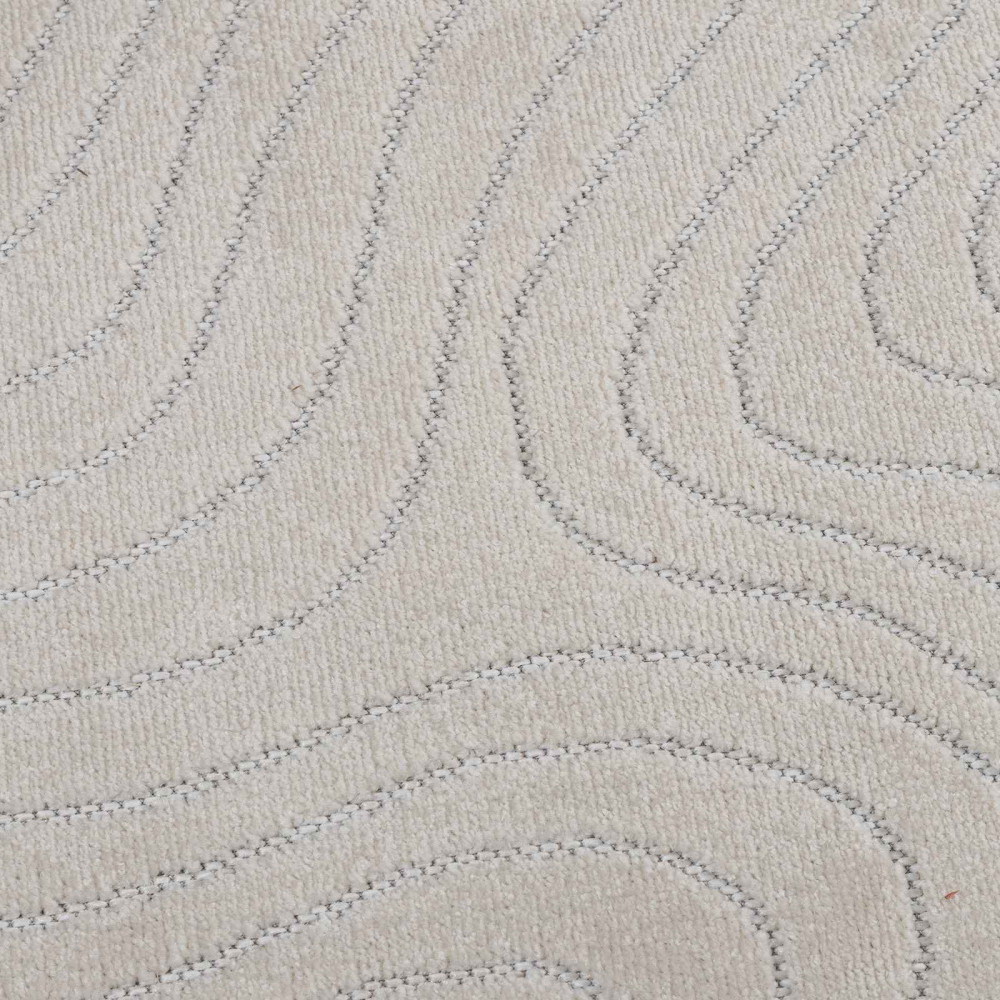 Produktbild för Områdesmattor Rund PALMERAS Kräm Ø 120 CM Polyester