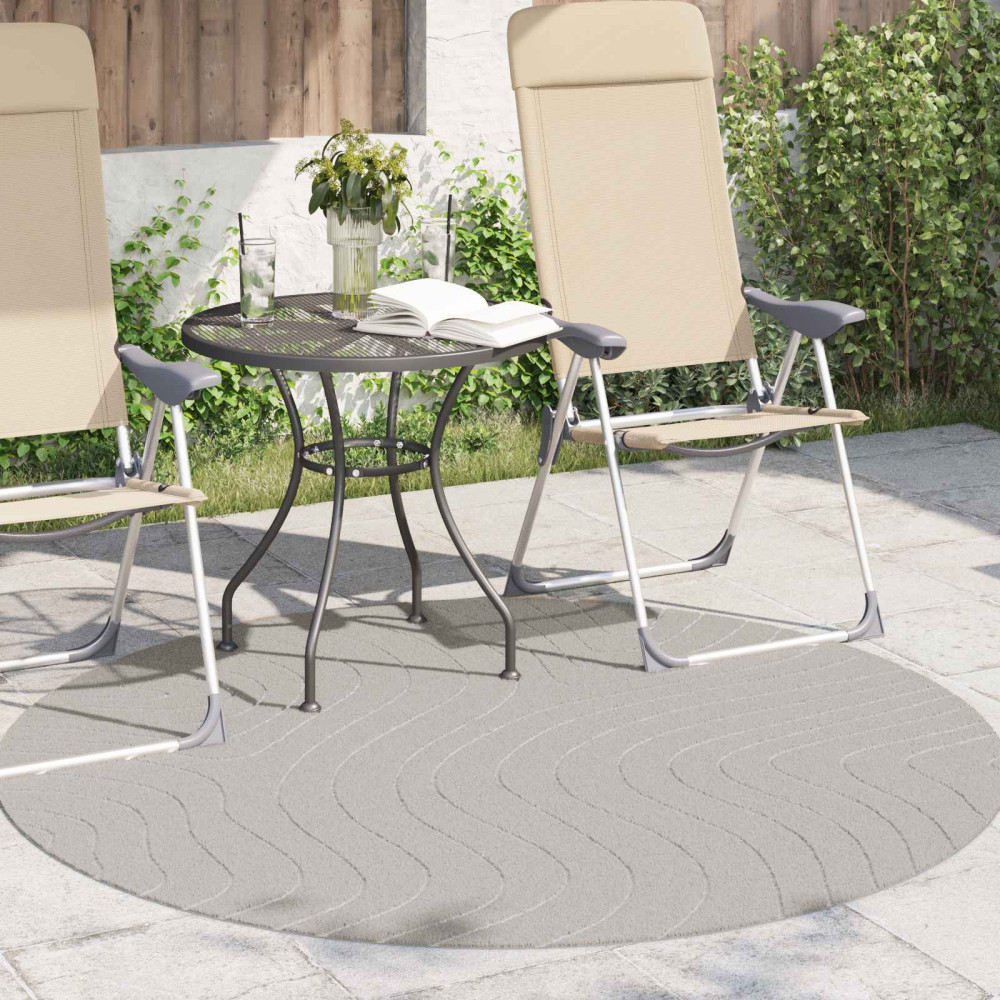 Produktbild för Områdesmattor Rund PALMERAS Kräm Ø 160 CM Polyester