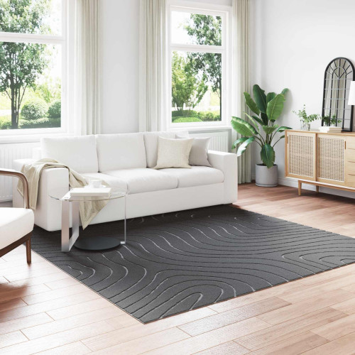 vidaXL Områdesmattor Fyrkantig PALMERAS Antracit 240 x 240 cm