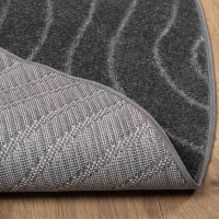 Produktbild för Områdesmattor Rund PALMERAS Antracit Ø 120 CM Polyester