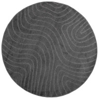 Produktbild för Områdesmattor Rund PALMERAS Antracit Ø 160 CM Polyester