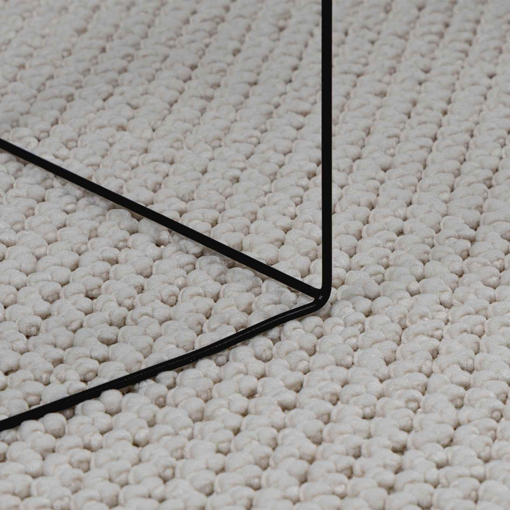 Produktbild för Områdesmattor Fyrkantig LUGO Kräm 120 x 120 cm Polyester