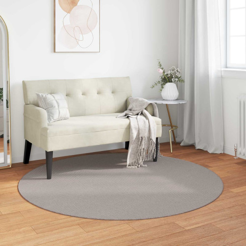 vidaXL Områdesmattor Rund LUGO Kräm och Taupe Ø 120 CM Polyester