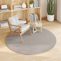 Produktbild för Områdesmattor Rund LUGO Kräm och Taupe Ø 120 CM Polyester