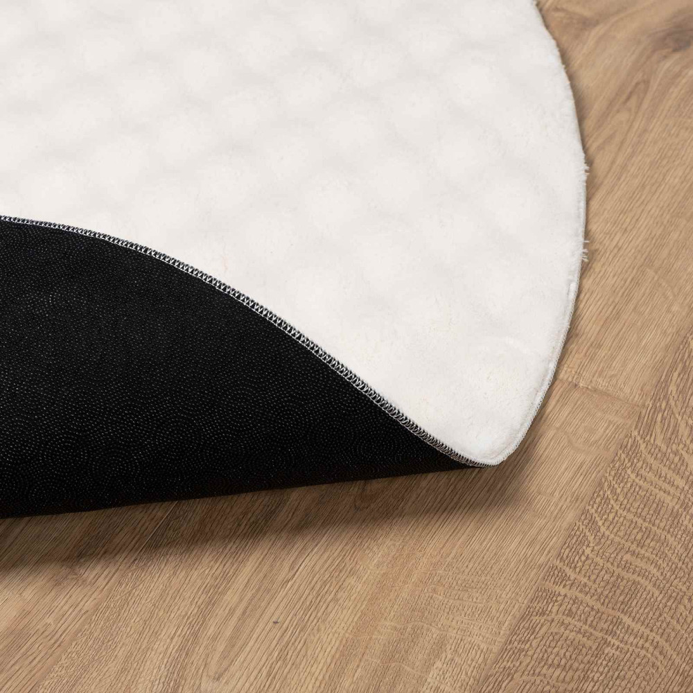 Produktbild för Områdesmattor Rund SIROLO Gräddvit Ø 120 CM Polyester