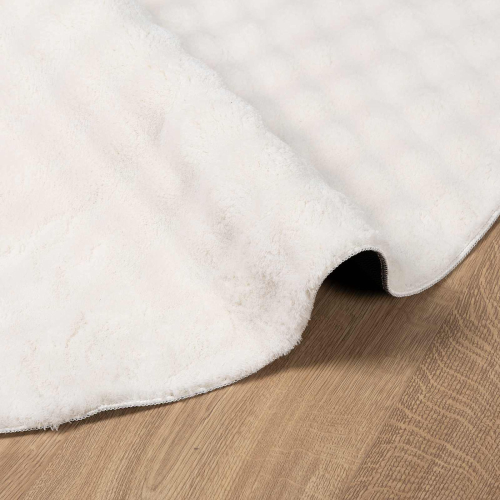 Produktbild för Områdesmattor Rund SIROLO Gräddvit Ø 120 CM Polyester
