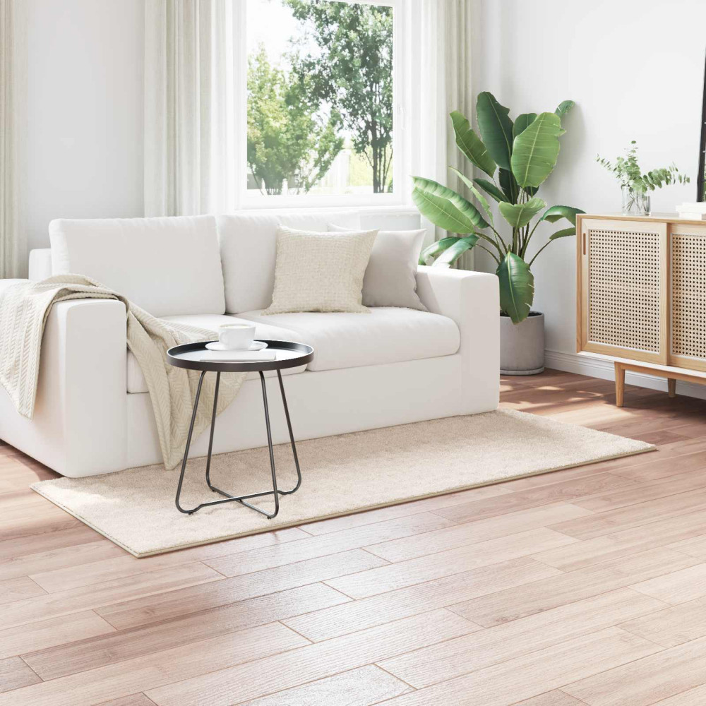Produktbild för Områdesmattor Rektangulär SIROLO Beige 150 x 80 cm Polyester