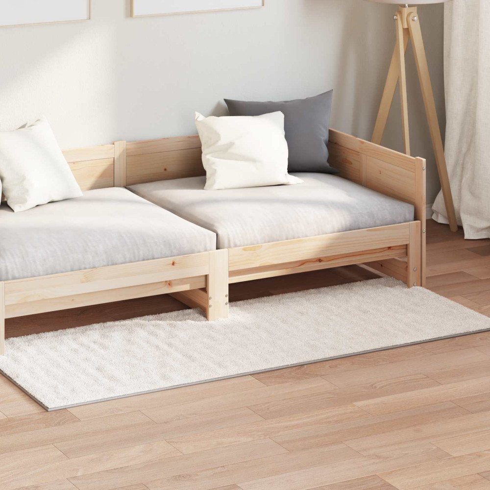 Produktbild för Områdesmattor Rektangulär SIROLO Beige 150 x 80 cm Polyester