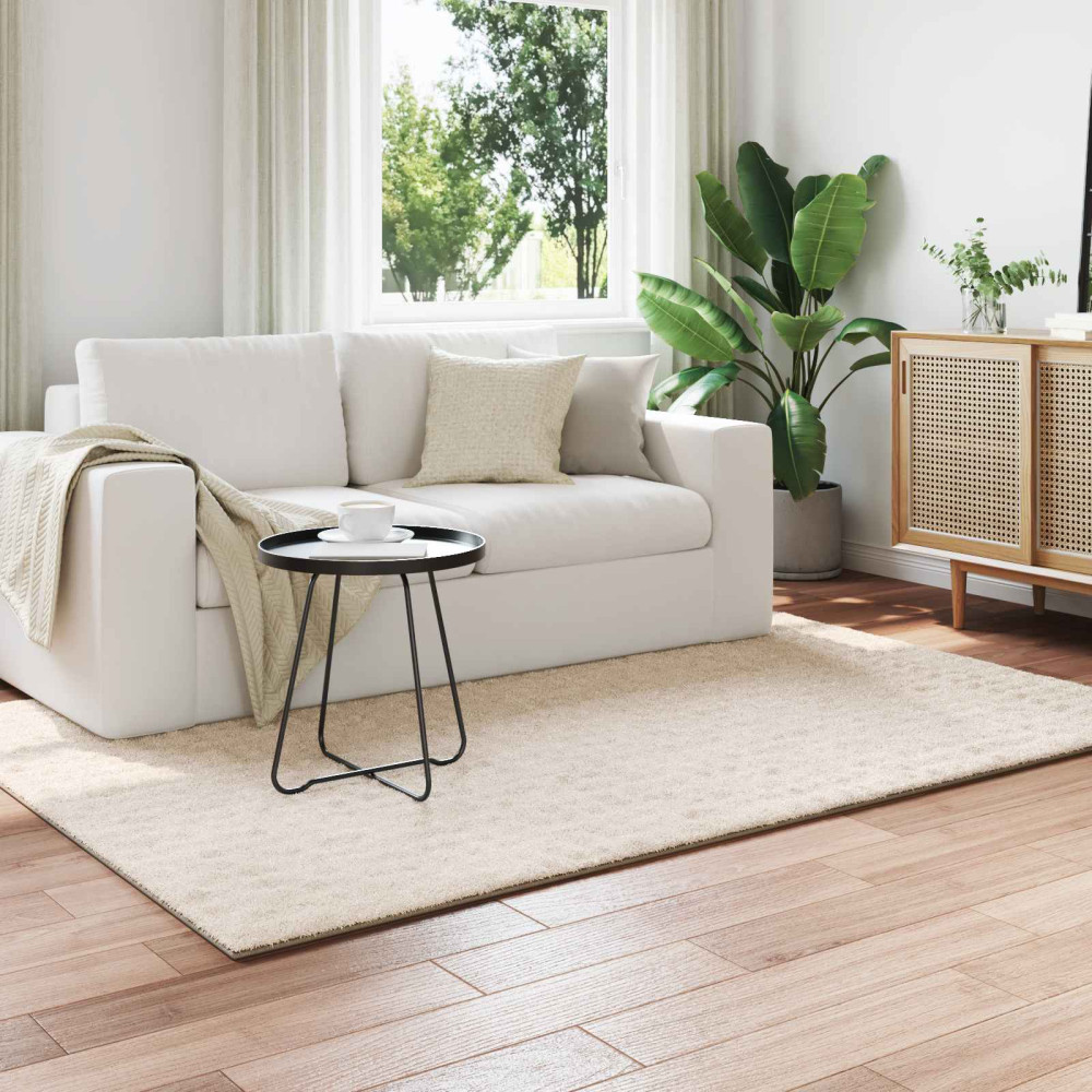 Produktbild för Områdesmattor Rektangulär SIROLO Beige 200 x 140 cm Polyester