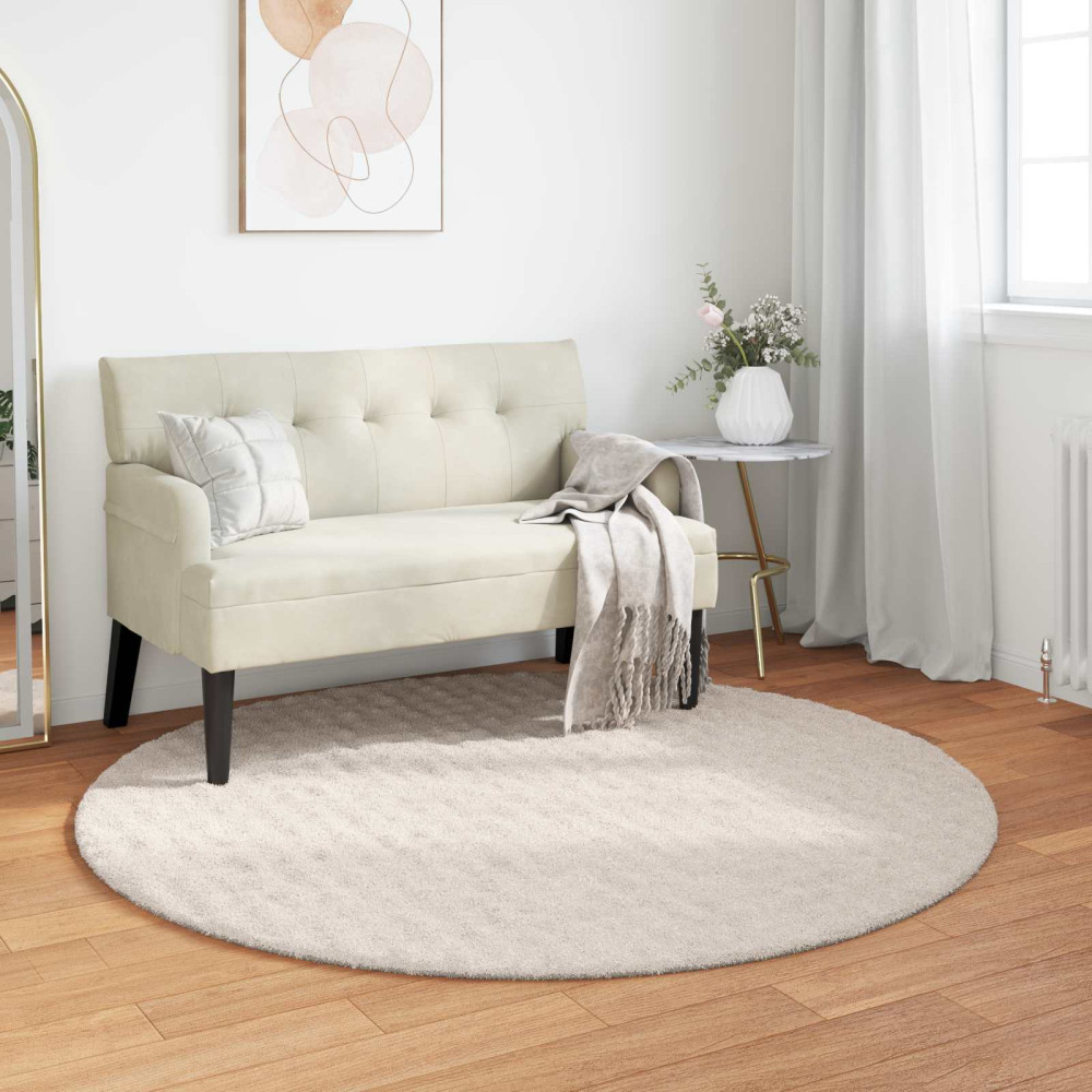 Produktbild för Områdesmattor Rund SIROLO Beige Ø 120 CM Polyester