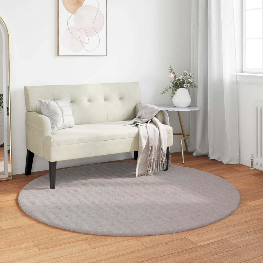 Produktbild för Områdesmattor Rund SIROLO Sand Ø 160 CM Polyester