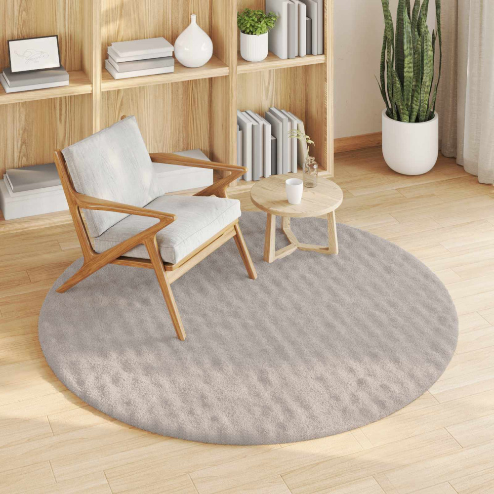 Produktbild för Områdesmattor Rund SIROLO Sand Ø 200 CM Polyester