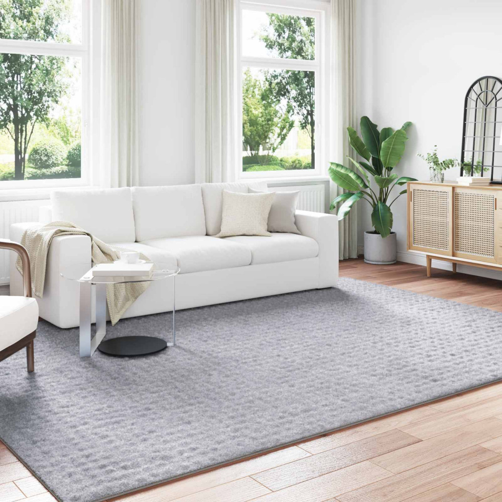 Produktbild för Områdesmattor Rektangulär SIROLO Grå 340 x 240 cm Polyester