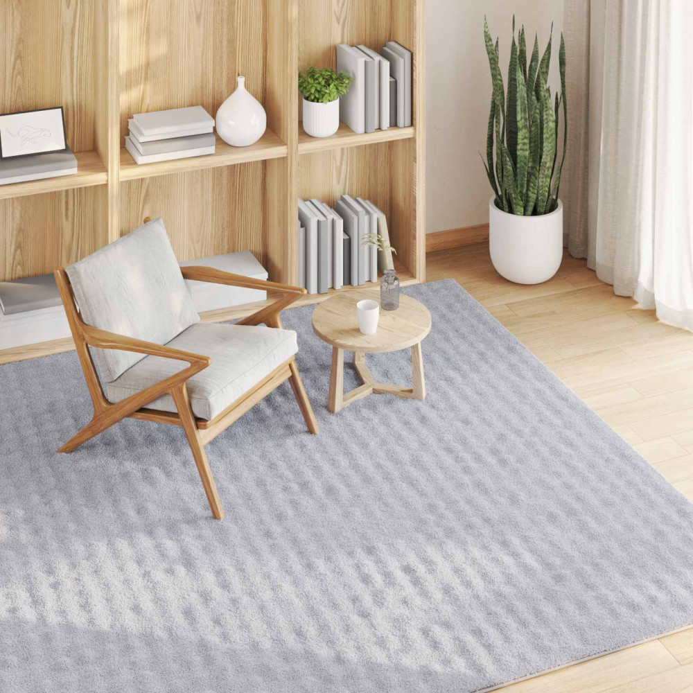 Produktbild för Områdesmattor Fyrkantig SIROLO Grå 120 x 120 cm Polyester