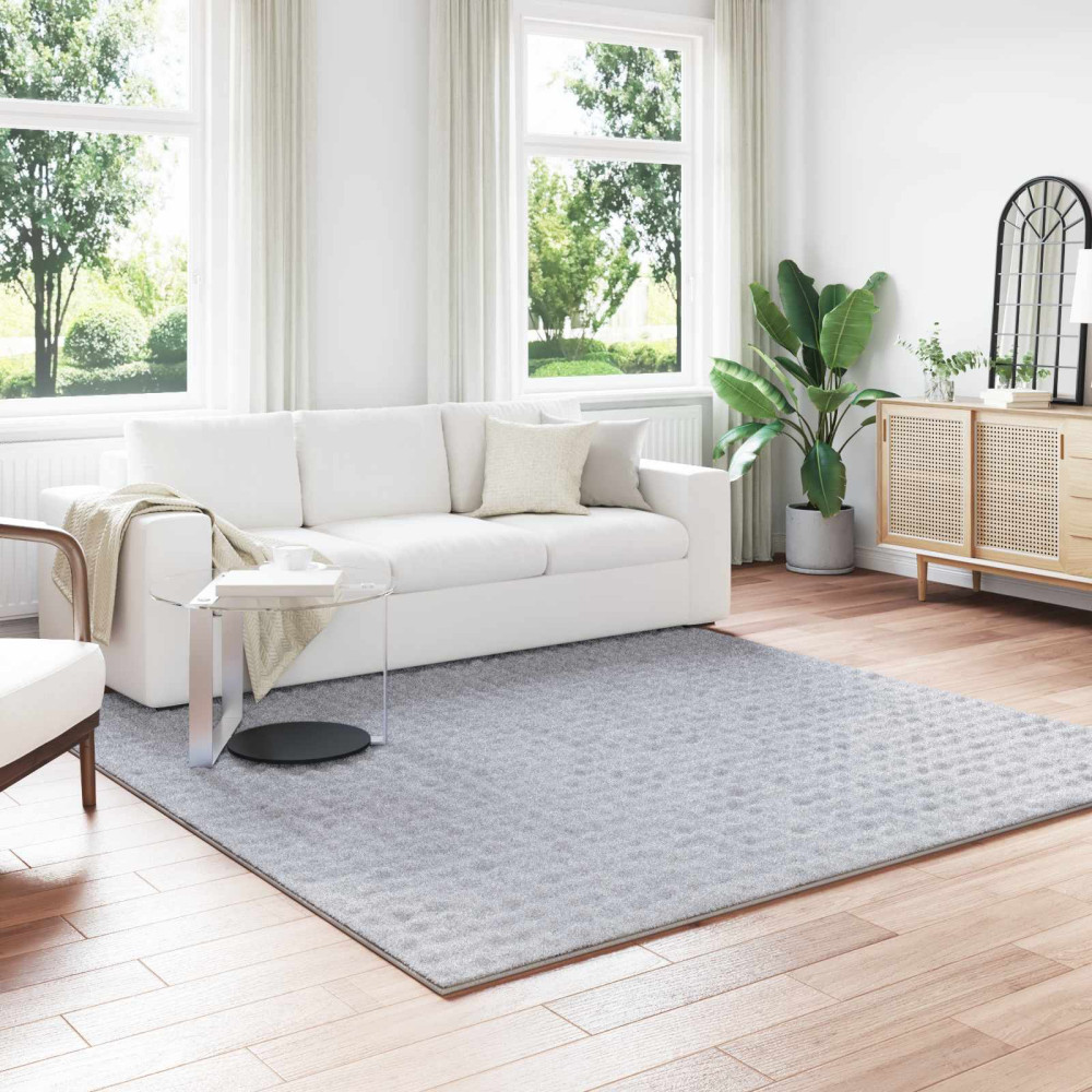 Produktbild för Områdesmattor Fyrkantig SIROLO Grå 240 x 240 cm Polyester