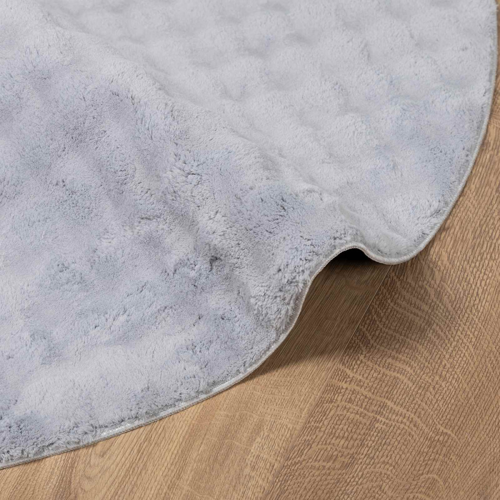 Produktbild för Områdesmattor Rund SIROLO Grå Ø 120 CM Polyester