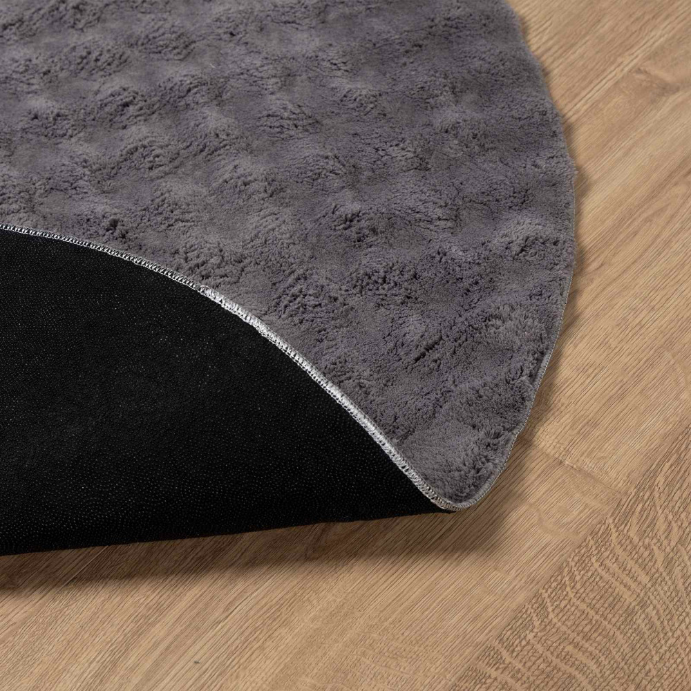 Produktbild för Områdesmattor Rund SIROLO Antracit Ø 200 CM Polyester