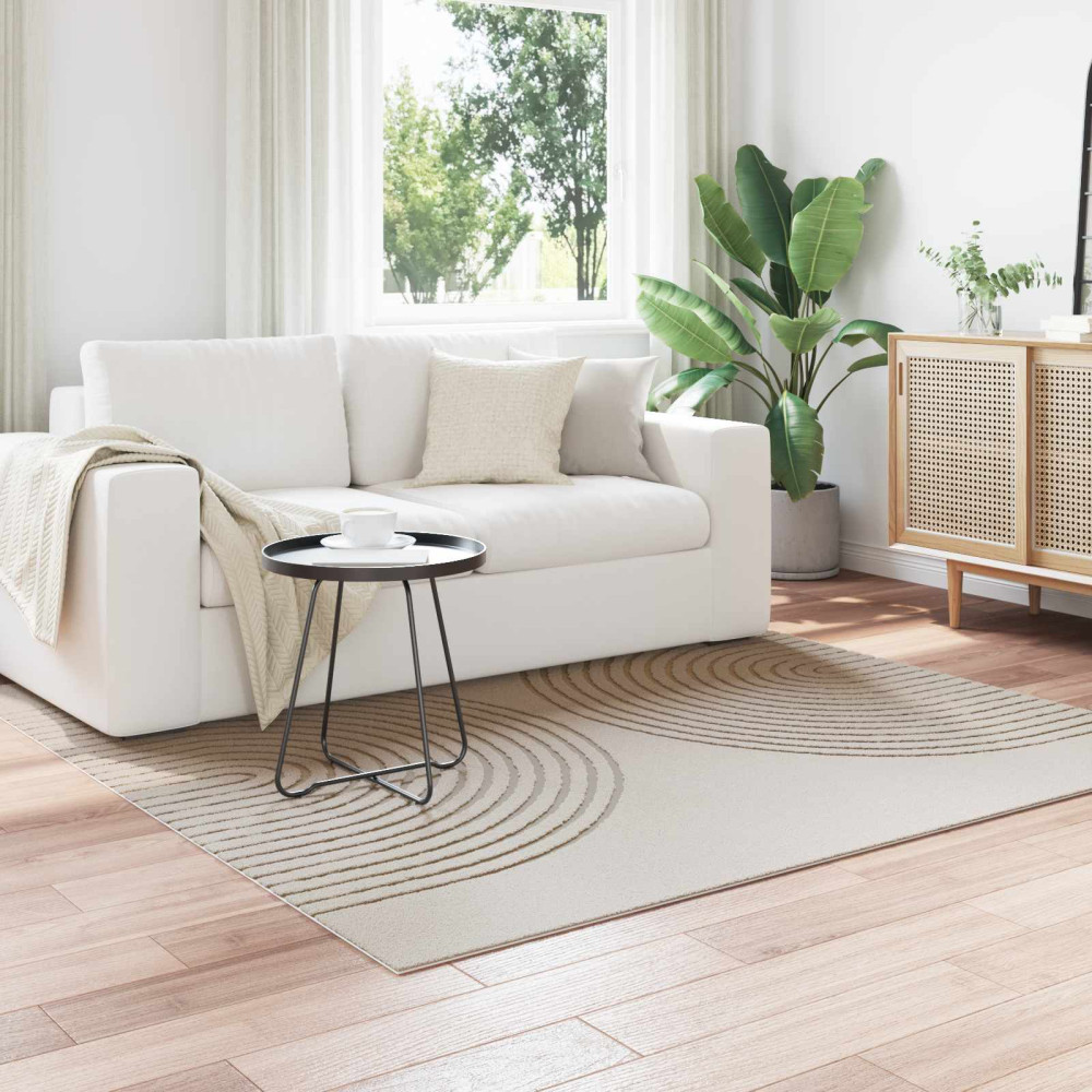 Produktbild för Områdesmattor Fyrkantig GALATI Kräm 200 x 200 cm Polyester